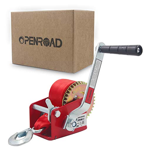 OPENROAD 600lbs Hand Winch Boat Trailer Winch, Manual Winch with 6m(20ft) Strap Crank Winch, Operated Two-Way Ratchet Boat Trailer Marine, Towing Winch(Red 600lbs) - Image 7