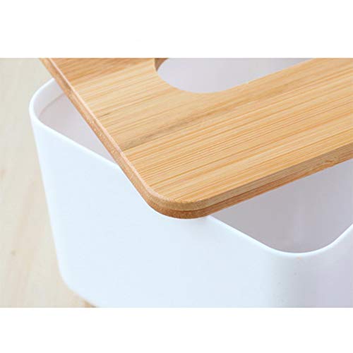 Homiest Wooden Facial Square Tissue Box Cover/Holder for Bathroom Vanity Countertops - Thumbnail 5