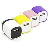 4PCS LOT 1 Two-Tone USB AC Universal Power Home Wall Travel Charger Adapter for iPhone 7 7 PLUS / 6 6 PLUS / 5 5S 5C Samsung HTC w/ Easy Edge Grip Design