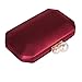 M10M15 Women Wine Red Satin Clutch Purse Small Evening Bag with Pearl Closure for Party Wedding