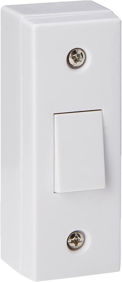 Merriway BH02973 Single Architrave Switch & Pattress Box White 1 Gang
