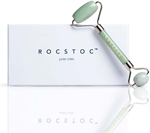 ROCSTOC Premium 100% Natural Jade Roller | Durable Anti-Aging Slimming Massager Face and Neck Beauty Tool