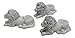Animated Poly Resin Lion Shaped Pot Feet/Planter Risers Set of 3 for large pots