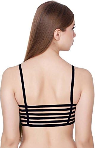 6 Straps Back Padded Bralette Bra ( Removable Pads ) ( Size : FREE B 28-36 )