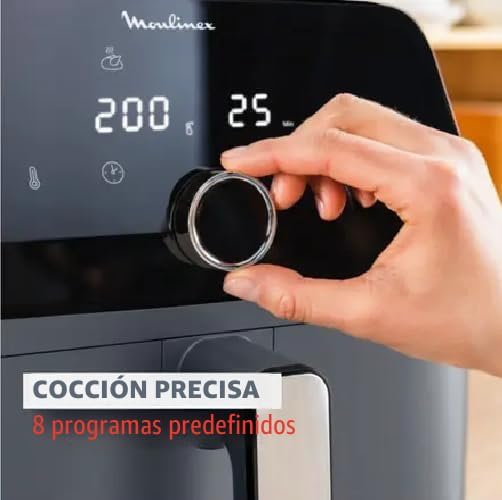 Easy Fry Mega, Freidora de aire, capacidad extragrande 7,5 L, 8 programas preestablecidos, tamaño compacto, EZ855BF0