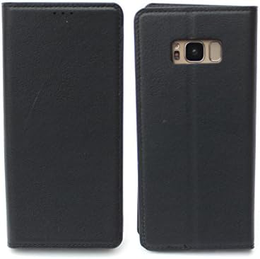 Sharp Icon Ultra Slim Leather Flip Wallet Back Cover Case for Samsung Galaxy S8 Black Color