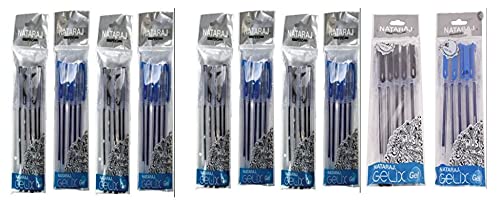 ZAS Natraj Gelix Gel Ink Pens Set of 100 Pens (50 Blue + 50 Black)