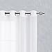jinchan Linen Look Sheer White Curtains for Bedroom Voile Sheer Curtains for Living Room,Grommet Top (2 Panels, 50 Inch Width x 84 Inch Length, White)