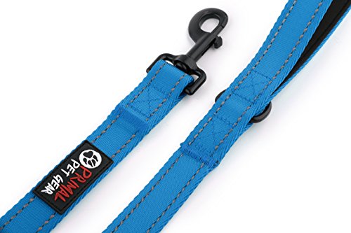 Primal Pet Gear Dog Leash - Extra Heavy Duty - Thick 3mm Nylon - 6ft Long - Premium Quality - 1" Wide - Reflective - Padded Handle - Made for Large, Medium or Strong Small Dogs - Lightweight - BLUE - Thumbnail 5