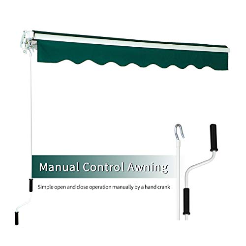 AECOJOY 8.2'×6.5' Patio Awning Retractable Sun Shade Awning Cover