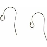 uGems 14K White Gold Shepherd Hook Wire Earrings Fish Hook Earring Wires with 20mm .026" Ball Ends, Perfect for Jewelry Making, Lightweight and Durable Design (1 Pair) | SKU: j-4024w