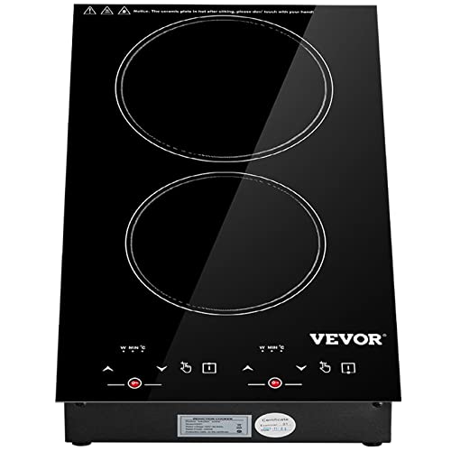 VEVOR Builtin Induction Electric Stove Top 12 Inch,2 Burners Electric Cooktop,9 Power Levels