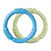 Lifefactory Multi-Sensory Latex and BPA-Free Silicone Teething Ring 2-Pack, Sky and Spring Green