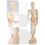 Drawing Manikin Wooden Mannequin Wood Artist Figure Doll Model with Flexible Posable Joints for Sketching Charcoal Home Office Desk Decoration Children Toys Gift 12''Male