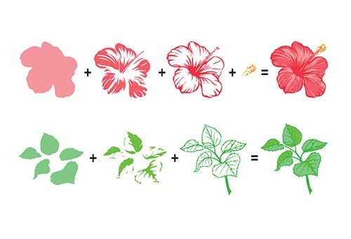 Hobby Solution Flowers 3D Clear Layering Stamps