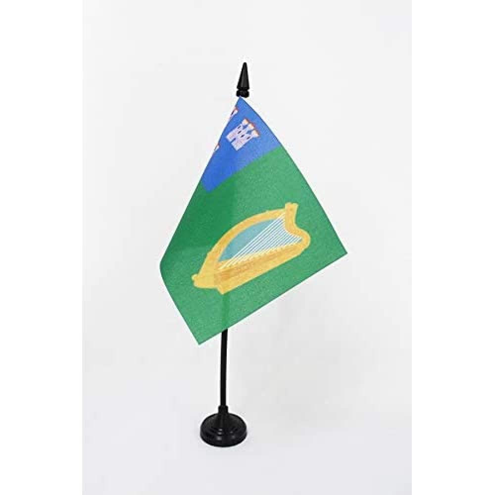 AZ FLAG - Dublin Table Flag 4'' x 6'' - Dublin Office Mini Banner 100% Polyester 15 x 10 cm - Mini Desk Flag with 10'' Pole and Black Plastic Base