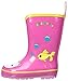Kidorable Lucky Cat Rainboots, Pink, Kids Sizes, Natural Rubber Boots with Cotton Lining, Pull On Heel Tab & Non-Slip Sole