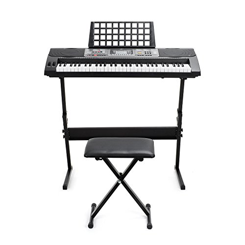 Smart 61 Keys MK-816 USB-MIDI(APP) Electronic Lighting Keyboard Piano with Music Stand LCD Display Screen for Kids/Adults Learing/Training - Thumbnail 7