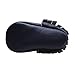 Mejale Baby Soft Soled Leather Moccasin Tassel Slip-on Newborn Infant Toddler Shoes Pre-walker(24-36 mo/6.3in, Navy Blue)