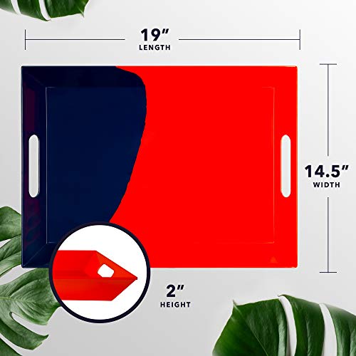 Melamine Serving Tray with Handles, Chip and BreakResistant, Durable