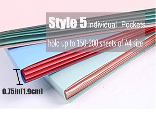 image for HmiL-U Expanding File Folder 5 Pockets A4 Letter Size Expandable File 