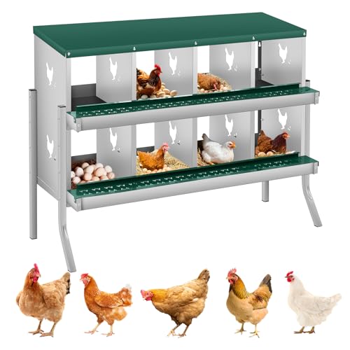 PeakPursuit Chicken Nesting Boxes, Two-Tier Metal Chicken Egg Laying Box with 8…