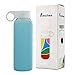 (Limited Time Promotion) Bonison Durable Glass Water Bottle with Soft Colorful Silicone Sleeve (Buy Now! Ending Soon!)
