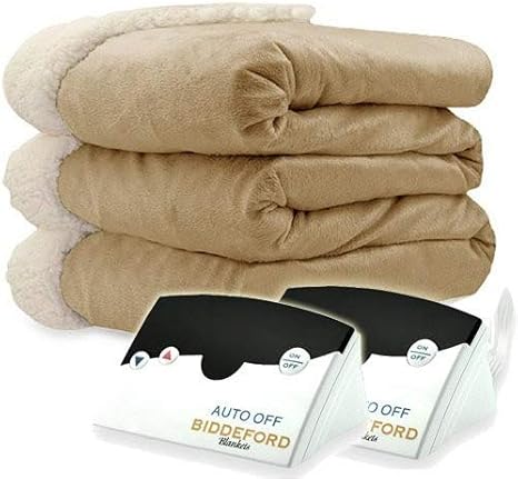 Sage Biddeford 6001 9051136 635 Electric Heated Micro Mink Sherpa Blanket Full Bed Blankets Home Urbytus Com