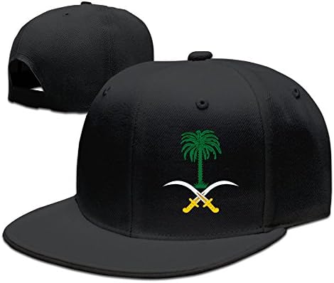 Coat Of Arms Of Saudi ArabiaCotton Snackbak Cap Baseball Hat Adjustable Flatbrim Cap Black