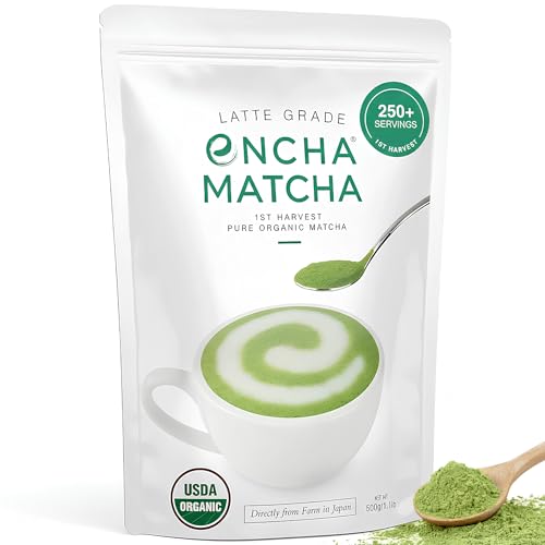 Encha Latte Grade Matcha Powder - First Harvest Organic Unsweetened ...