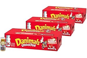Danimals Lowfat Smoothie 3 Pack (108 Count Total: Swinging 54 Strawberry & Banana, 54 Strawberry Explosion) - Kids Yogurt - Good Source of Vitamin D | Gourmet Kitchn