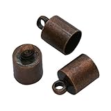 Pack Of 30 x Red Copper Plated Brass 6mm Kumihimo Barrel End Caps - (HA01402) - Charming Beads
