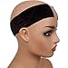 LONGQI Wig Grip Headband with Transparent Lace for Wigs & Frontals, Flexible Velvet Adjustable Non-slip Scarf Hair Head Bands for Women (Brown)