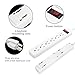 OviiTech 6 Outlet Surge Protector Power Strip and 4 Outlet Surge Protector Power Strip with 2 USB Charging Ports, Vertical Plug，Portable Travel Charger Charging Station,White(2 Pack)