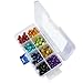 8MM Chakra Beads and Black Lava Rock Volcanic Yoga Reiki Prayer Stone Jewelry Bracelet Necklace DIY Making 160PCS/BOX