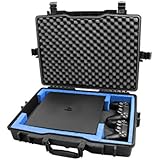 CASEMATIX Waterproof Hard Gaming Console Case Compatible with PS4 Pro, Two Playstation 4 Pro Dual Shock Controllers or Wireless Move Motion and Cables - Includes CASE ONLY