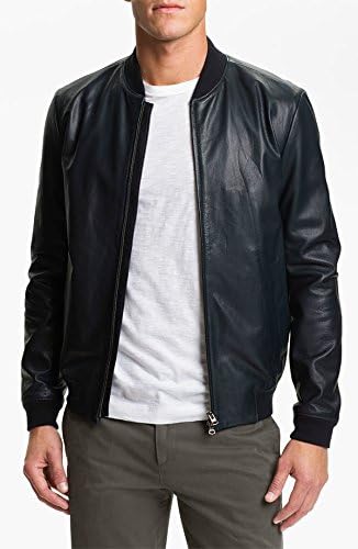 Lambskin Leather Mens Motorcycle Bikers Black Leather Jacket ML2060