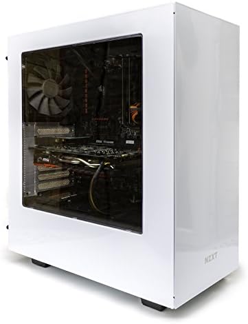 SM Lucid Gaming PC Computer, AMD FX 8350 Black Edition 4.4GHz 8-Core CPU, 8GB 1866MHz Memory/RAM, Dedicated RX 470 Graphics Card 4GB, 240GB SSD, Windows 10 Pro, Wi-Fi, Large Window, Watercooling