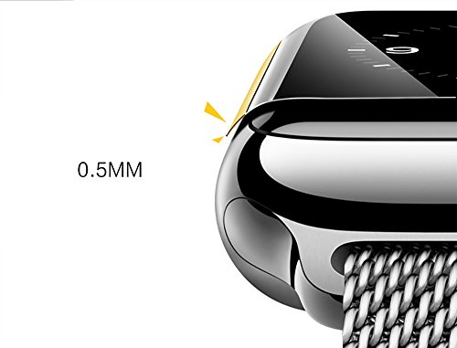Hayder iPhone Watch Case Series 3 Ultra Slim Electroplate Anti-Scratch Protective Cover with Screen Protector for iPhone Watch Case 38mm / 42mm Series 3 (42mm, Black)