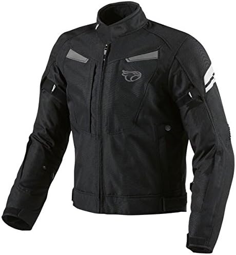 JET Blouson Moto Textile Imperméable Avec Armures - Noir, Taille 7XL (EU 64-66), Multi-Fonction, Respirant