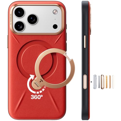 TORRAS Ostand Q3 VegSkin für iPhone 17 Pro Max Hülle(Nachhaltig Silikonleder) (360° Magnetischer Unsichtbarer Ständer) Premium Haptik Langlebig Hülle iPhone 17