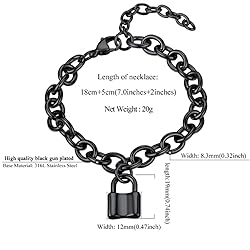 FindChic Black Cable Chain Bracelets for Women with