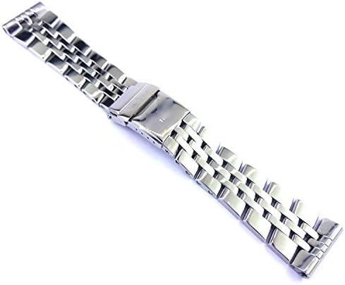 Fit Bentley 6.75 970A - 990A 24-20mm Silver Color Steel Watch Strap 423BRT