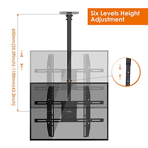 SIMBR Ceiling TV Mount for 2275" TV Adjustable 6 Heights Tilting
