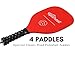 Upstreet Wood Pickleball Paddle Set | Pickleball Set or Pickleball Rackets Include Sling Bag, Ideal Indoor and Outdoor Pickle Ball Paddles for Men, Paddle Ball or Pickleball Paddles Set of 4 (Red)