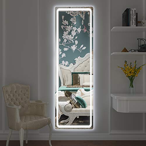 Vierose 60" x 20" Full Length Mirror with Lights and Stand, Wall