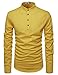 NEARKIN (NKNKN350 Beloved Men Henley Neck Long Sleeve Daily Look Linen Shirts Mustard US XL(Tag Size XL)