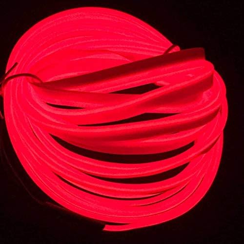 5M/16FT EL Wire, Neon Light DIY Decoration Glowing EL Rope with USB Inverter for Parties Christmas Cosplay Costume(Red)
