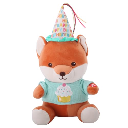 Linzy 9” Light Up Fox Stuffed Animal with Party Hat, Soft Musical Plush Toy wit…
