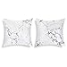 BLEUM CADE Marble Pillow Covers Throw Pillow Covers Cushion Covers Decorative Throw Pillow Case for Room Bedroom Sofa Chair Car, White, 18 x 18 Inch